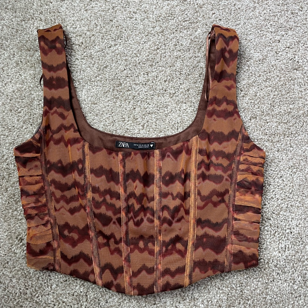Zara brown corset top. Size M